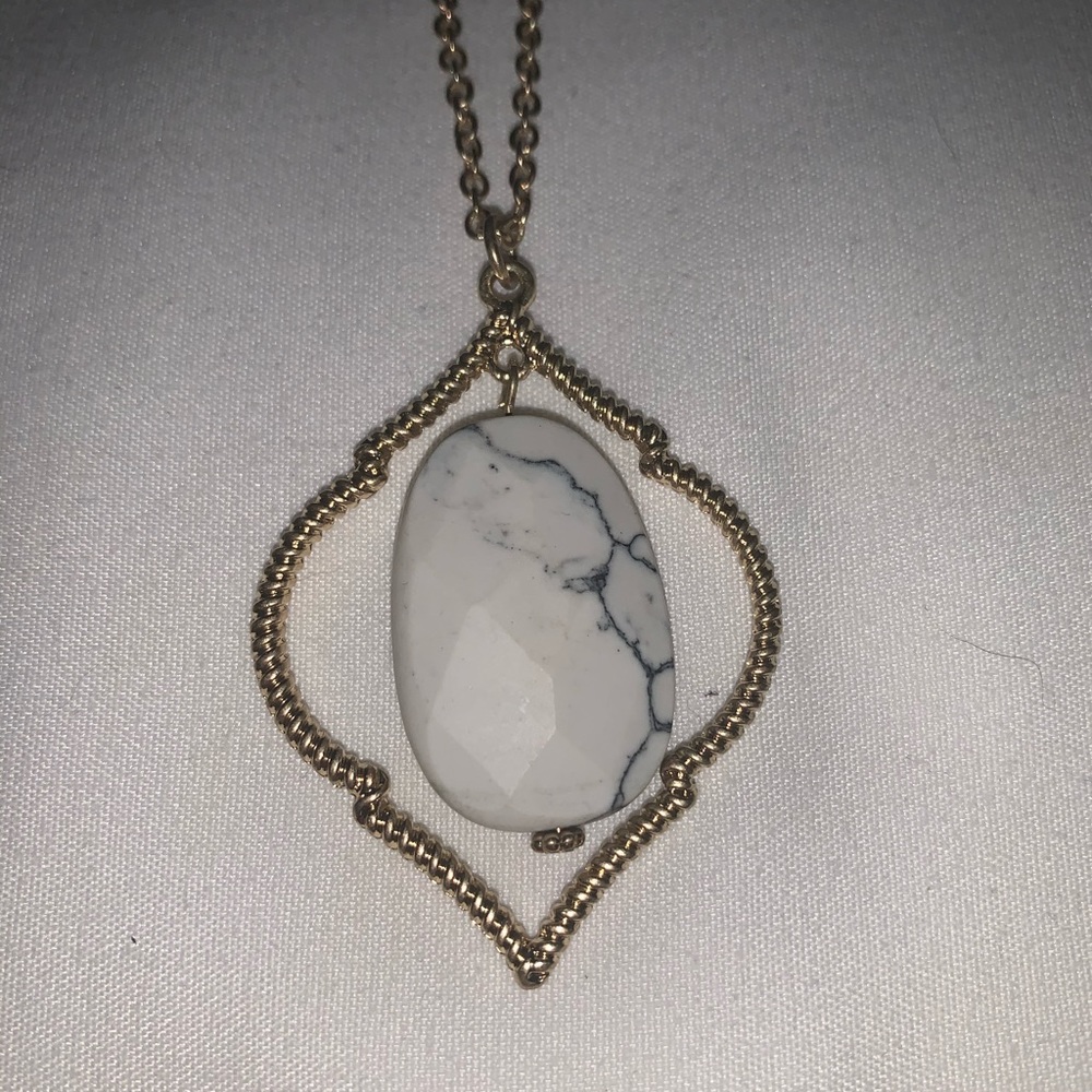 altard state gold necklace with marble pendant